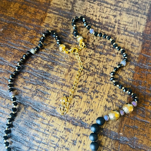 Gems & Geode Crystal Necklace N175-24KGP-#1 - Picture 2 of 3